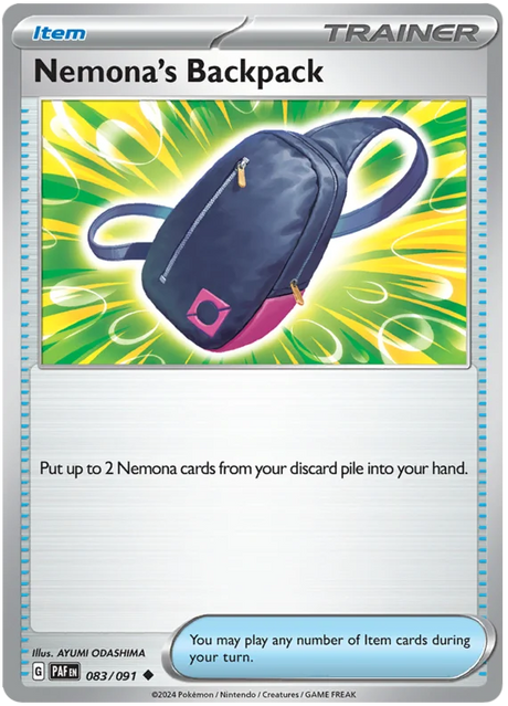 Nemona's Backpack Paldean Fates Pokemon Card Single 083/091