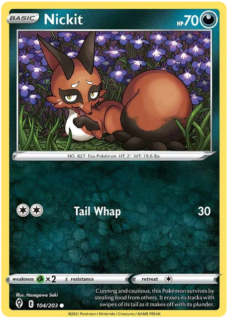 Nickit 104/203 - Pokemon TCG Evolving Skies card