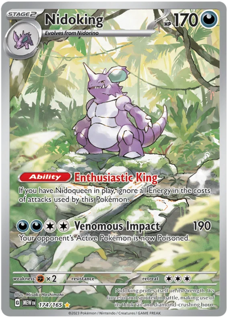 Nidoking Illustration Rare 151 Single Pokemon Card