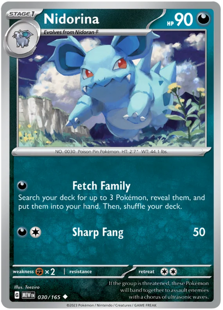 Nidorina 151 Single Pokemon Card