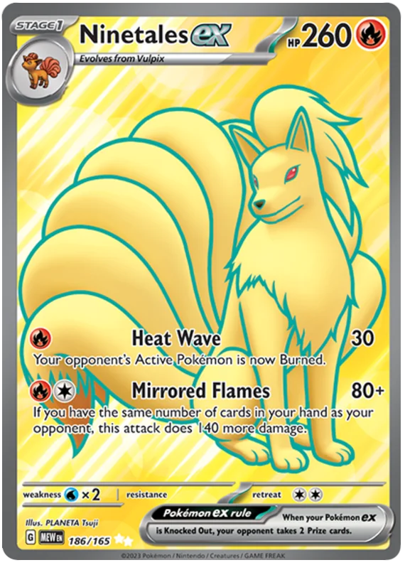 Ninetales ex Full Art 151 Single Pokemon Card