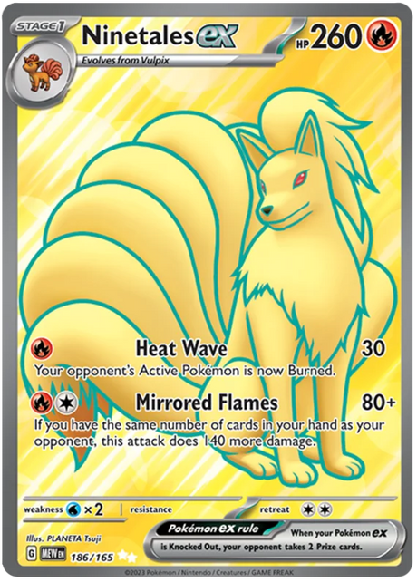 Ninetales ex Full Art 151 Single Pokemon Card