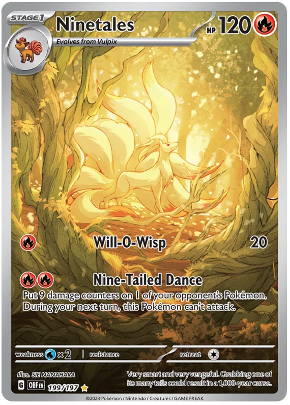 Ninetales Illustration Rare Obsidian Flames Single Pokemon Card