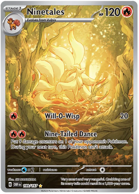 Ninetales Illustration Rare Obsidian Flames Single Pokemon Card