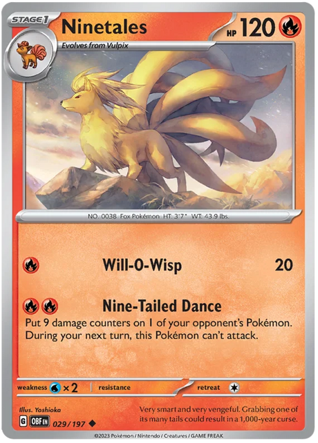 Ninetales Obsidian Flames Single Pokemon Card