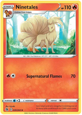 Ninetales Fusion Strike Pokemon Card Singles 030/264
