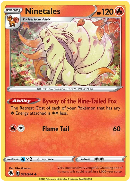 Ninetales Fusion Strike Pokemon Card Singles 031/264