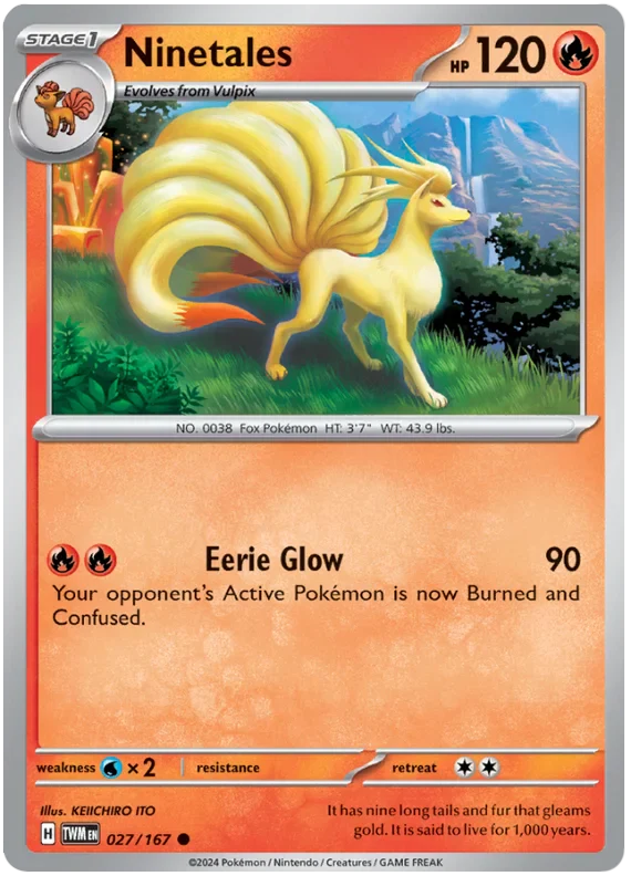 Ninetales Twilight Masquerade Pokemon Single 027/167