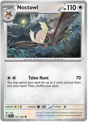 Noctowl Temporal Forces Pokemon Single 127/162