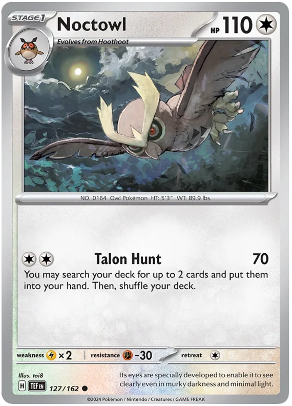 Noctowl Temporal Forces Pokemon Single 127/162