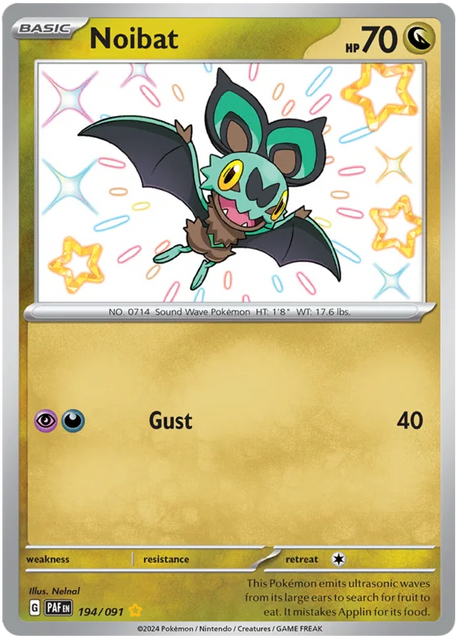 Noibat Paldean Fates Pokemon Card Single 194/091
