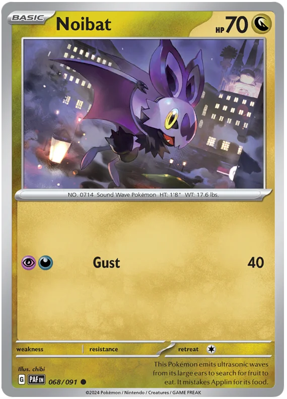 Noibat Paldean Fates Pokemon Card Single 068/091