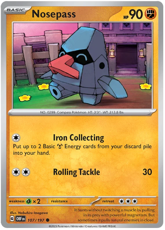 Nosepass Obsidian Flames Single Pokemon Card