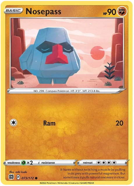 Nosepass Brilliant Stars Pokemon Card Singles 073/172