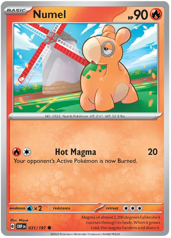 Numel Obsidian Flames Single Pokemon Card