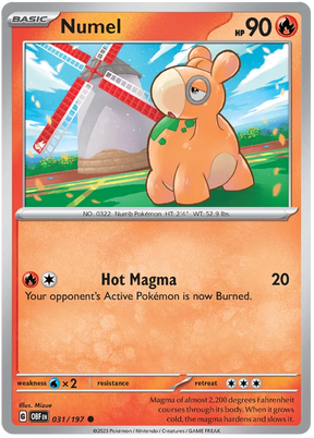 Numel Obsidian Flames Single Pokemon Card