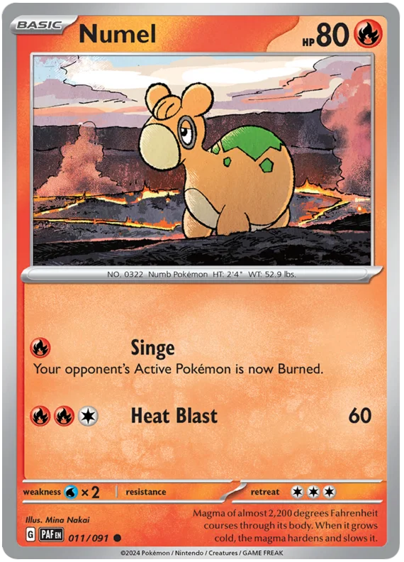 Numel Paldean Fates Pokemon Card Single 011/091