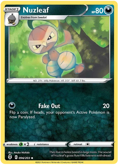 Nuzleaf 096/203 - Pokemon TCG Evolving Skies card