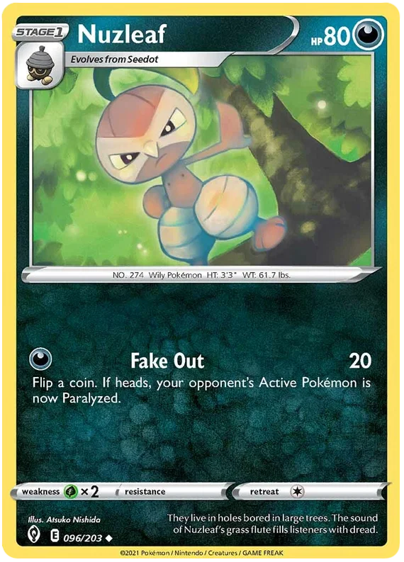 Nuzleaf 096/203 - Pokemon TCG Evolving Skies card