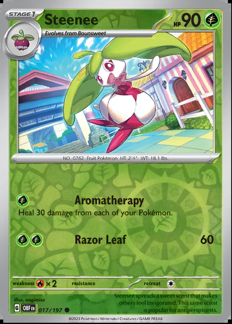 Steenee 017/197, Obsidian Flames, Reverse Holo, representative matte composite