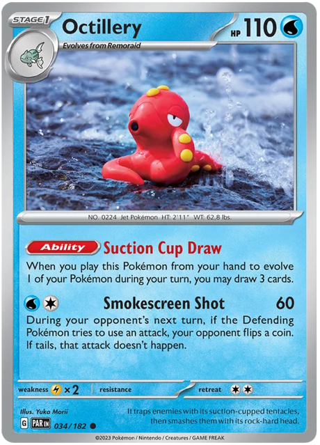 Octillery Paradox Rift Single Pokemon Card 034/182