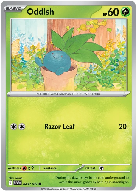Oddish 151 Single Pokemon Card