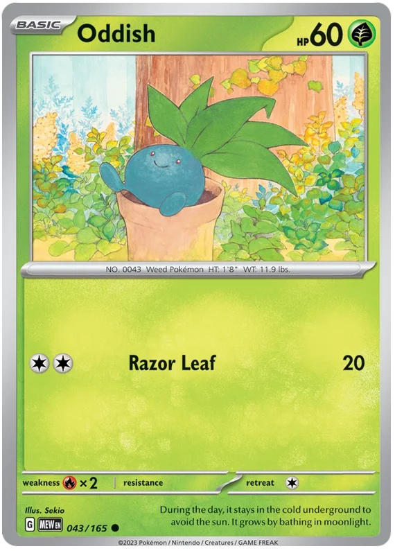 Oddish 151 Single Pokemon Card