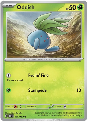 Oddish Obsidian Flames Single Pokemon Card