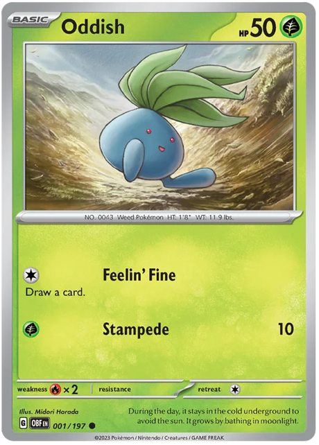 Oddish Obsidian Flames Single Pokemon Card