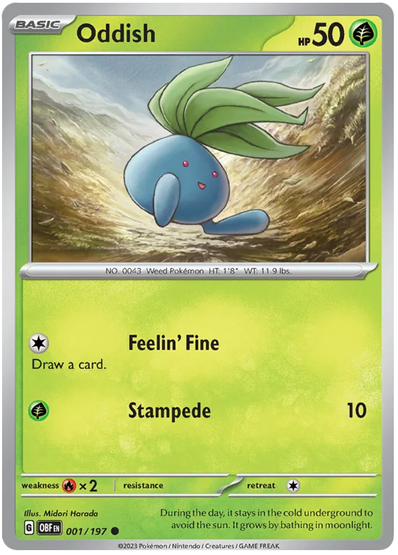 Oddish Obsidian Flames Single Pokemon Card