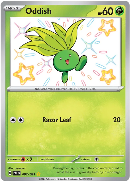 Oddish Paldean Fates Pokemon Card Single 092/091
