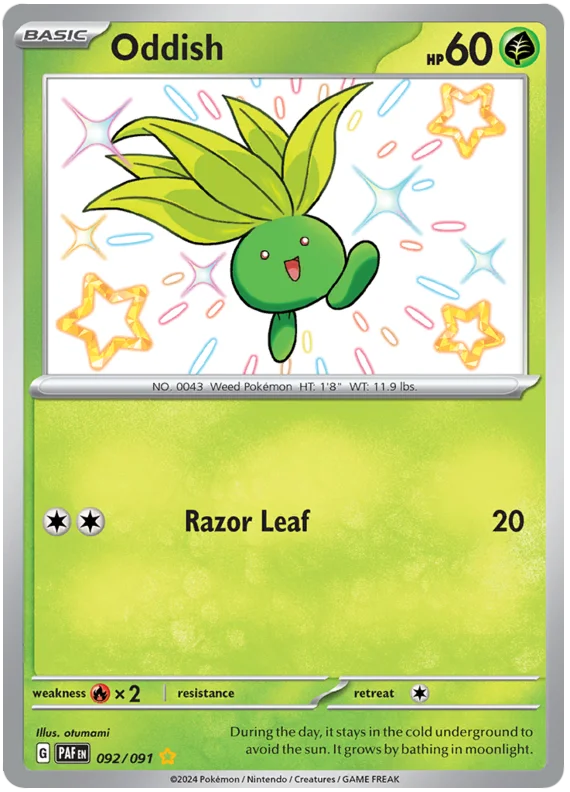 Oddish Paldean Fates Pokemon Card Single 092/091