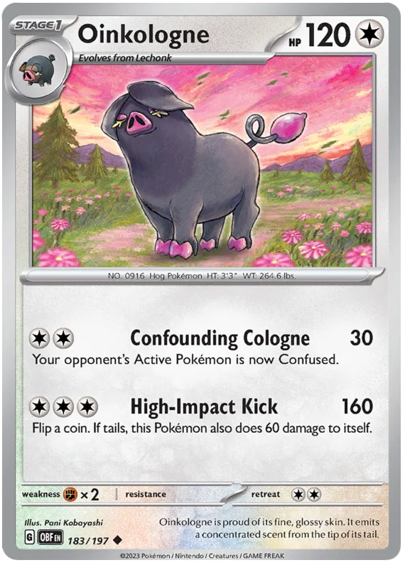 Oinkologne 183 Obsidian Flames Single Pokemon Card