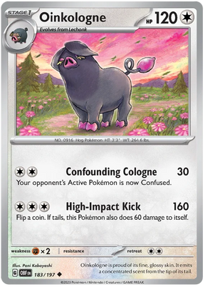 Oinkologne 183 Obsidian Flames Single Pokemon Card