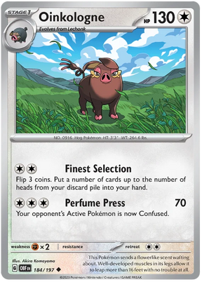 Oinkologne 184 Obsidian Flames Single Pokemon Card