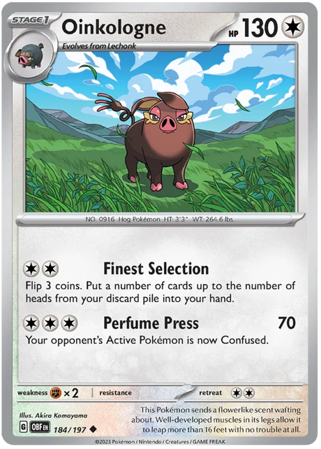 Oinkologne 184 Obsidian Flames Single Pokemon Card