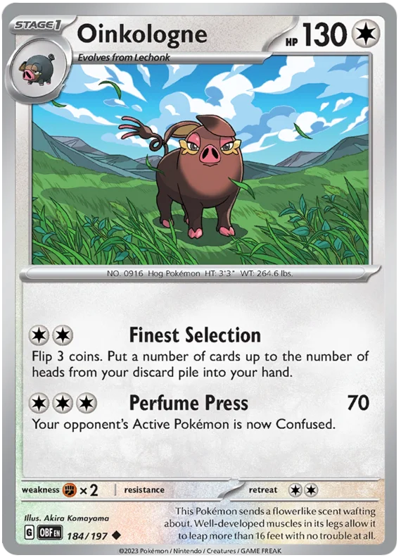 Oinkologne 184 Obsidian Flames Single Pokemon Card