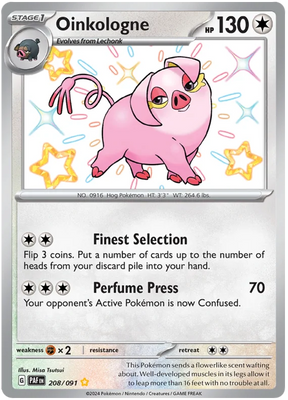 Oinkologne Paldean Fates Pokemon Card Single 208/091