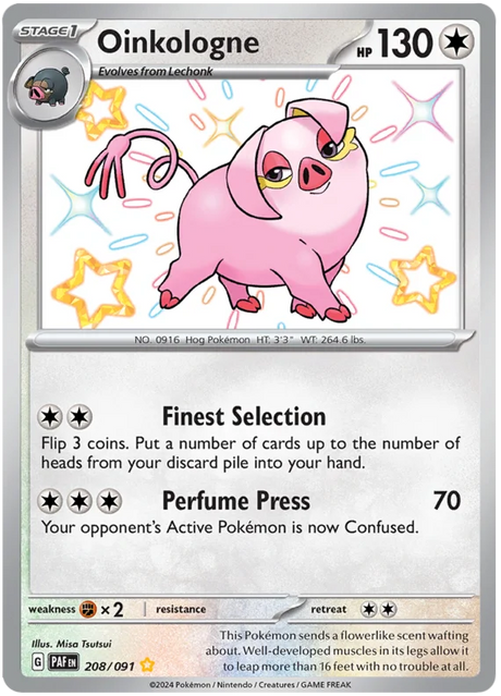 Oinkologne Paldean Fates Pokemon Card Single 208/091