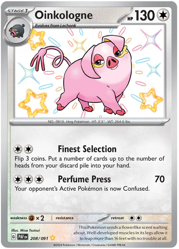 Oinkologne Paldean Fates Pokemon Card Single 208/091