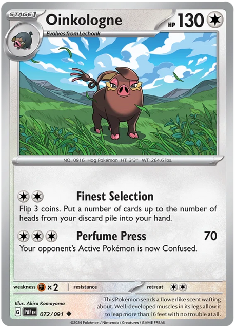 Oinkologne Paldean Fates Pokemon Card Single 072/091