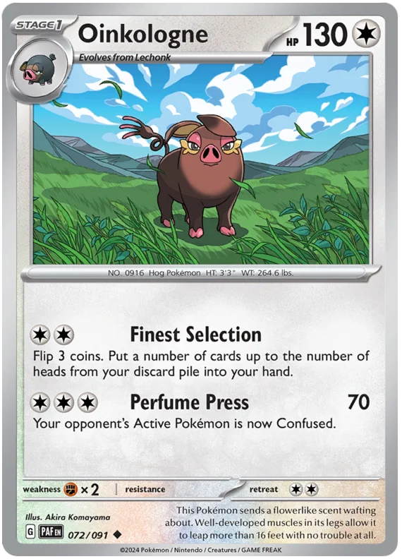 Oinkologne Paldean Fates Pokemon Card Single 072/091