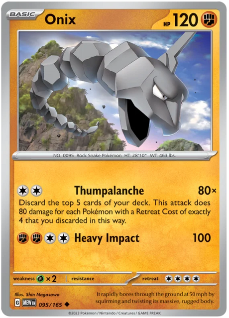 Onix 151 Single Pokemon Card