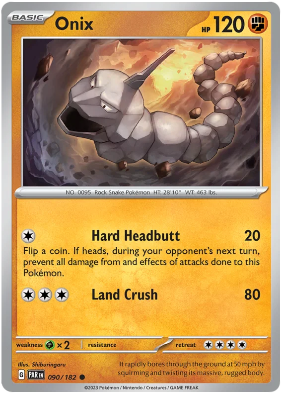 Onix Paradox Rift Single Pokemon Card 090/182