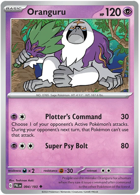 Oranguru Paldea Evolved Single Pokemon Card