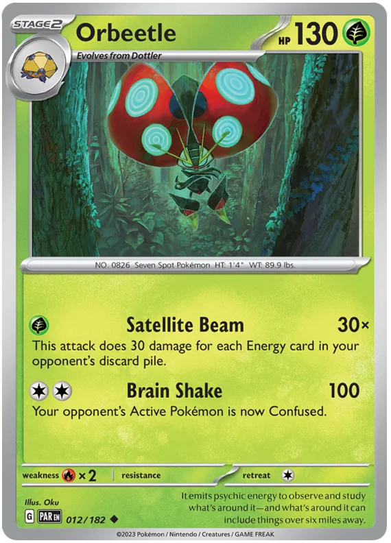 Orbeetle Paradox Rift Single Pokemon Card 012/182
