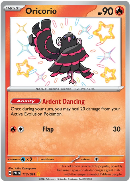 Oricorio Paldean Fates Pokemon Card Single 113/091