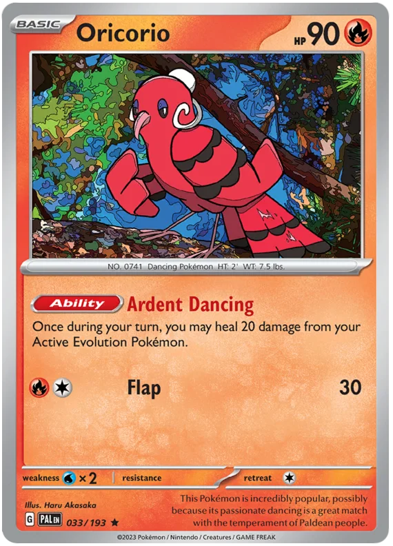 Oricorio Paldea Evolved Single Pokemon Card