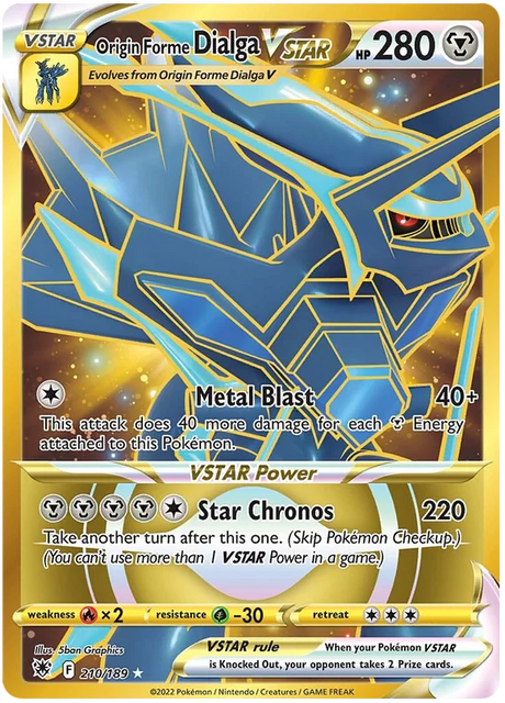 Origin Forme Dialga VSTAR Astral Radiance Pokemon Card Singles 210/189