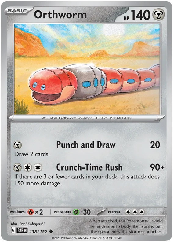 Orthworm Paradox Rift Single Pokemon Card 138/182